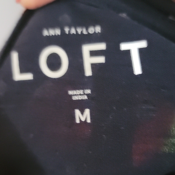 Ann Taylor/Loft  Navy and Silver Polka Dot Blouse - Picture 2 of 7